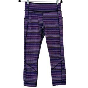 Lululemon Pace Rival Crop Space Dye Twist Ultra Violet Multi Naval Blue Stripe 6